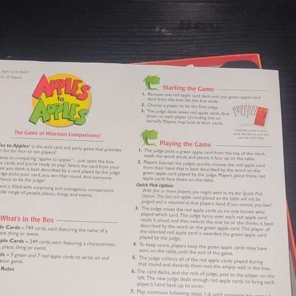 Mattel's Apple to Apple Party Box Game  cards family red games fun laughter - Picture 7 of 14
